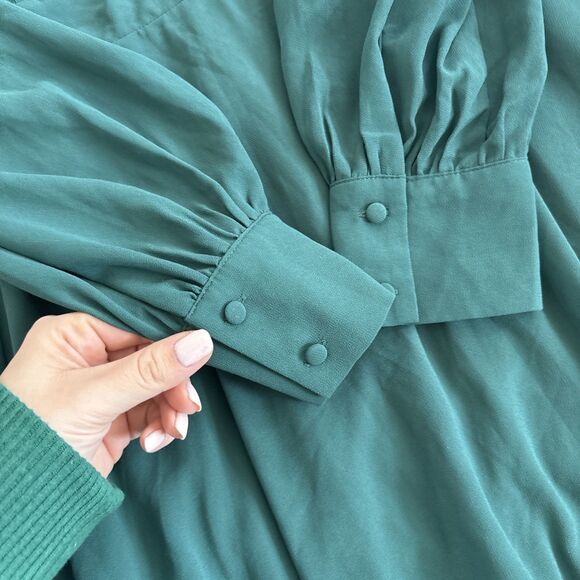 Lulus Talk About Divine Hunter Green Long Sleeve Backless Maxi Dress Size Large - Picture 7 of 9